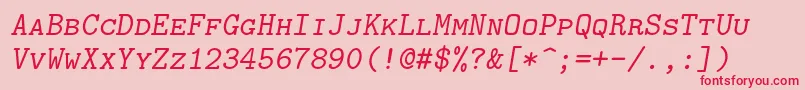 Police Lmmonocaps10Oblique – polices rouges sur fond rose
