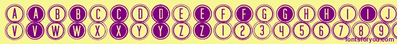BackspacerTributeToPearlJam Font – Purple Fonts on Yellow Background