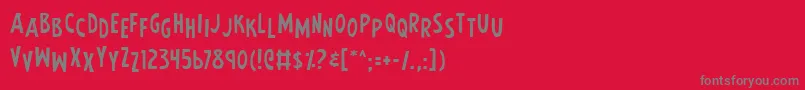 EarthsMightiestJumbled Font – Gray Fonts on Red Background