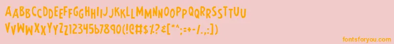 fuente EarthsMightiestJumbled – Fuentes Naranjas Sobre Fondo Rosa