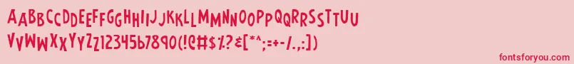 EarthsMightiestJumbled Font – Red Fonts on Pink Background