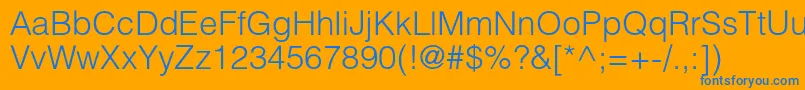 Helioslightc Font – Blue Fonts on Orange Background