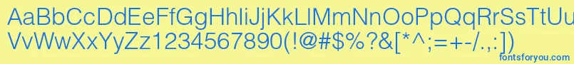 Helioslightc Font – Blue Fonts on Yellow Background