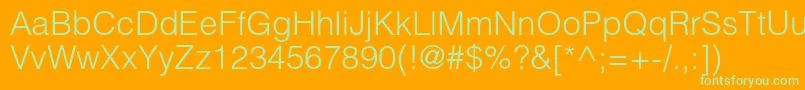 Helioslightc Font – Green Fonts on Orange Background