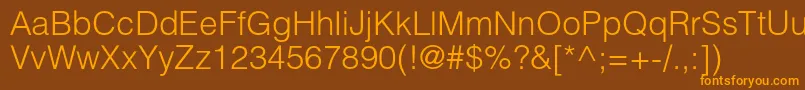Helioslightc Font – Orange Fonts on Brown Background