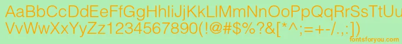 Helioslightc Font – Orange Fonts on Green Background