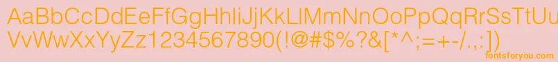 Helioslightc Font – Orange Fonts on Pink Background
