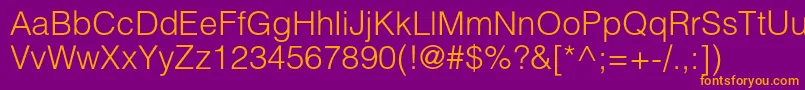 Helioslightc Font – Orange Fonts on Purple Background