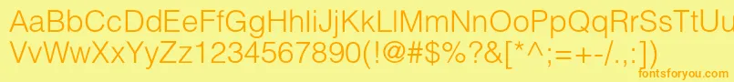 Helioslightc Font – Orange Fonts on Yellow Background