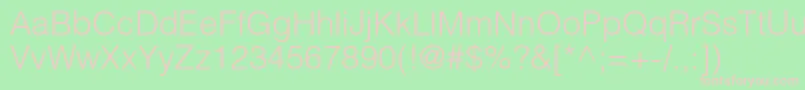 Helioslightc Font – Pink Fonts on Green Background