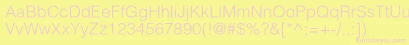 Helioslightc Font – Pink Fonts on Yellow Background