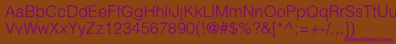 Helioslightc Font – Purple Fonts on Brown Background
