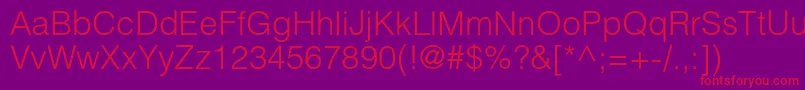 Helioslightc Font – Red Fonts on Purple Background
