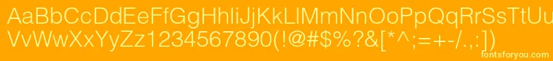 Helioslightc Font – Yellow Fonts on Orange Background
