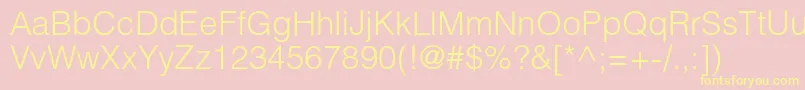 Helioslightc Font – Yellow Fonts on Pink Background