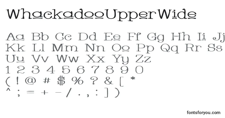 Czcionka WhackadooUpperWide – alfabet, cyfry, specjalne znaki