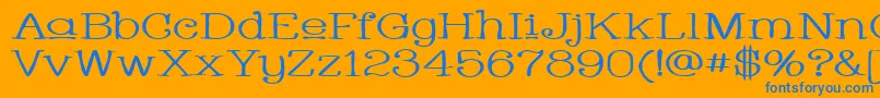Шрифт WhackadooUpperWide – синие шрифты на оранжевом фоне
