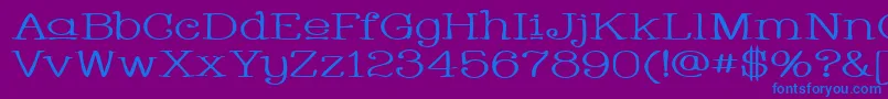 Шрифт WhackadooUpperWide – синие шрифты на фиолетовом фоне