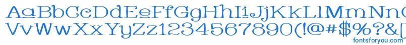WhackadooUpperWide-Schriftart – Blaue Schriften auf weißem Hintergrund