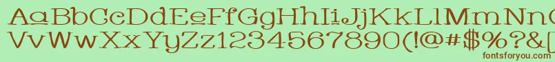 WhackadooUpperWide Font – Brown Fonts on Green Background