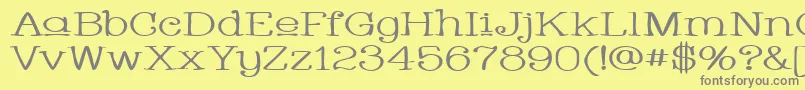 WhackadooUpperWide Font – Gray Fonts on Yellow Background