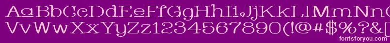 WhackadooUpperWide-Schriftart – Rosa Schriften auf violettem Hintergrund