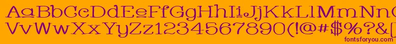 WhackadooUpperWide Font – Purple Fonts on Orange Background