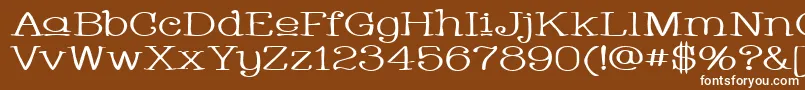 Шрифт WhackadooUpperWide – белые шрифты на коричневом фоне