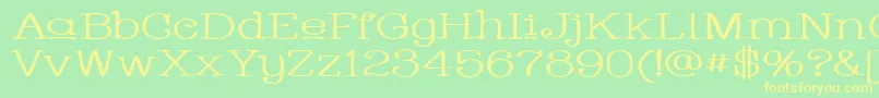 WhackadooUpperWide-fontti – keltaiset fontit vihreällä taustalla