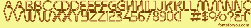 RetroStereoThin Font – Brown Fonts on Yellow Background