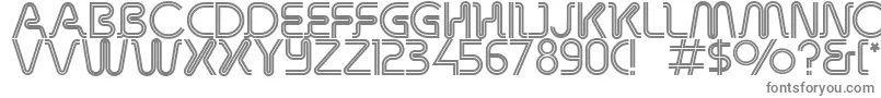 RetroStereoThin-Schriftart – Graue Schriften auf weißem Hintergrund