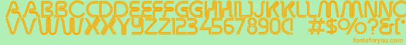 RetroStereoThin Font – Orange Fonts on Green Background