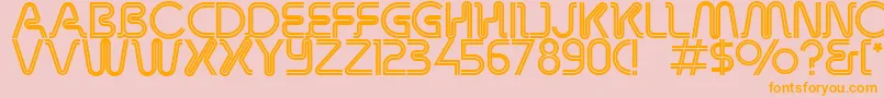 RetroStereoThin Font – Orange Fonts on Pink Background