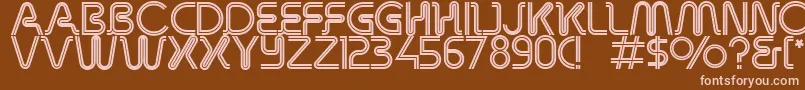 RetroStereoThin Font – Pink Fonts on Brown Background