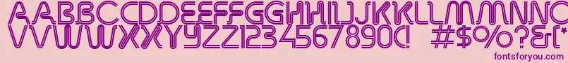 RetroStereoThin Font – Purple Fonts on Pink Background