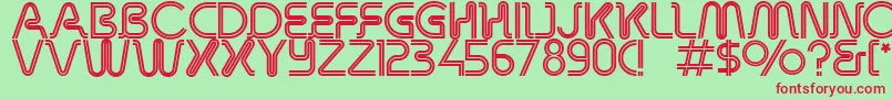 RetroStereoThin Font – Red Fonts on Green Background