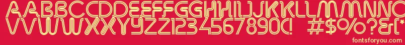 RetroStereoThin Font – Yellow Fonts on Red Background