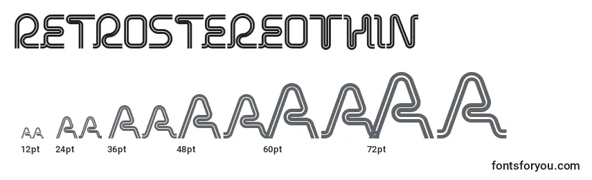 RetroStereoThin Font Sizes