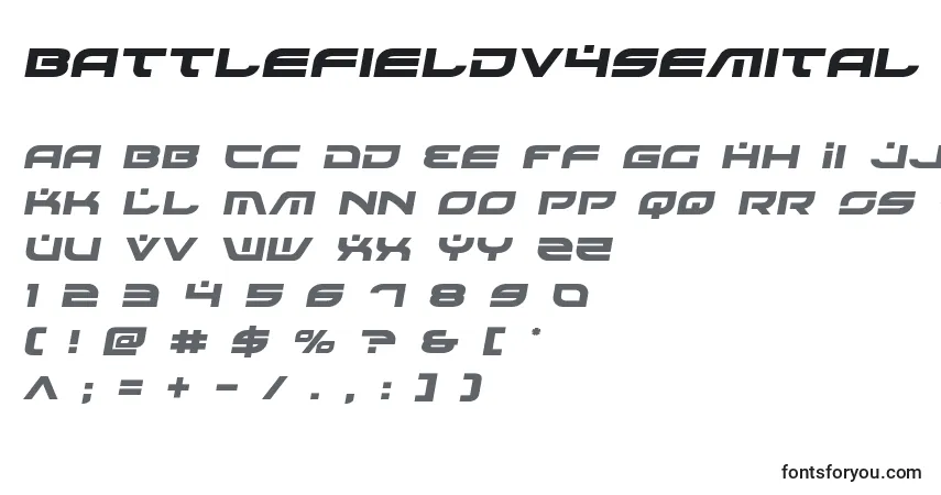 A fonte Battlefieldv4semital – alfabeto, números, caracteres especiais