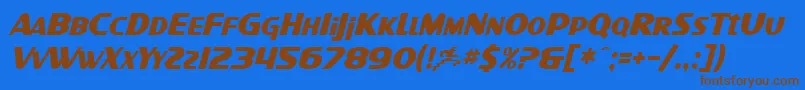 SfIntellivisedItalic Font – Brown Fonts on Blue Background