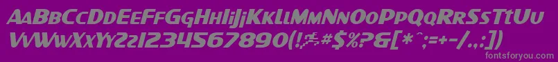 SfIntellivisedItalic-fontti – harmaat kirjasimet violetilla taustalla