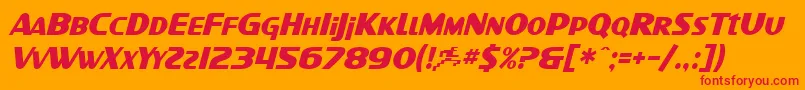 フォントSfIntellivisedItalic – オレンジの背景に赤い文字