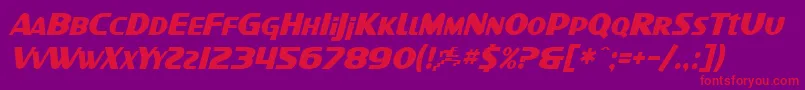 SfIntellivisedItalic-fontti – punaiset fontit violetilla taustalla