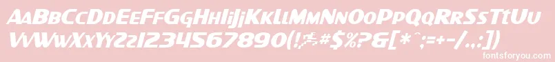 SfIntellivisedItalic-Schriftart – Weiße Schriften auf rosa Hintergrund