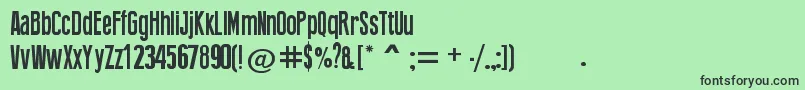 フォントPressFeeling – 緑の背景に黒い文字