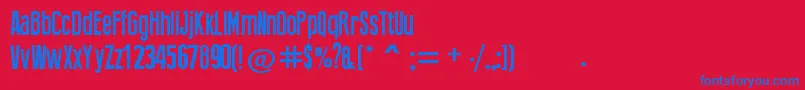 フォントPressFeeling – 赤い背景に青い文字