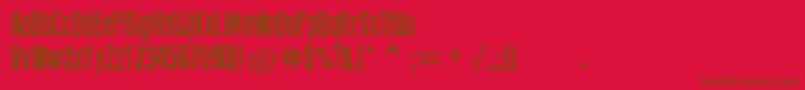 PressFeeling Font – Brown Fonts on Red Background