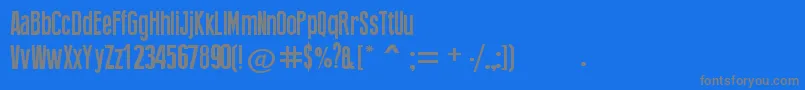 フォントPressFeeling – 青い背景に灰色の文字