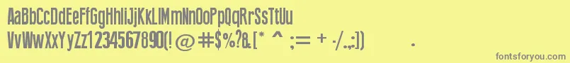 PressFeeling Font – Gray Fonts on Yellow Background