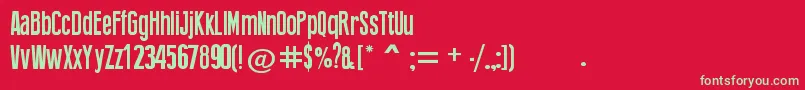 PressFeeling Font – Green Fonts on Red Background